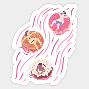 Lazy Donut River Sticker